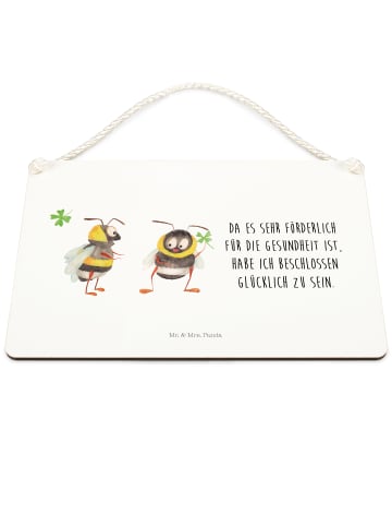 Mr. & Mrs. Panda Deko Schild Hummeln mit Kleeblatt mit Spruch in Transparent