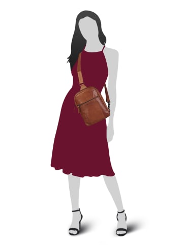 SPIKES & SPARROW Crossover Bag echt Leder in cognac
