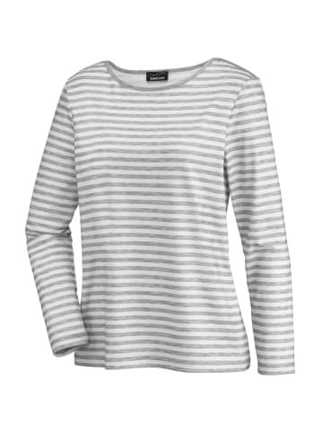 GOLDNER Jerseyshirt im Streifen-Look in graumelange / cremeweiß / geringelt