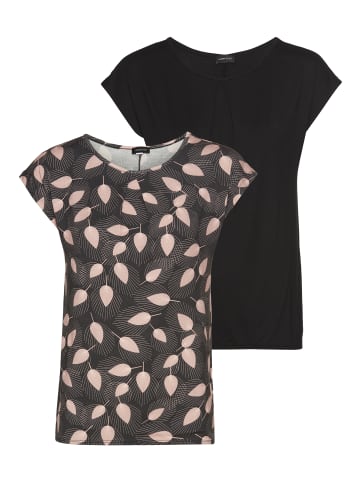 Laura Scott Print-Shirt in schwarz-rosa + schwarz