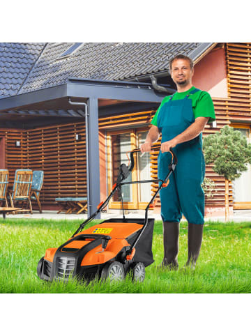 COSTWAY Elektrisch Vertikutierer 2000W 40cm 3500 U/min 55 L in Orange