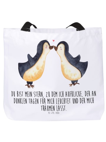 Mr. & Mrs. Panda Shopper Pinguin Liebe mit Spruch in Weiß