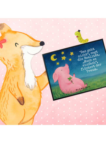 Mr. & Mrs. Panda Schreibunterlage Schwein Glück Design mit Spruch in Weiß