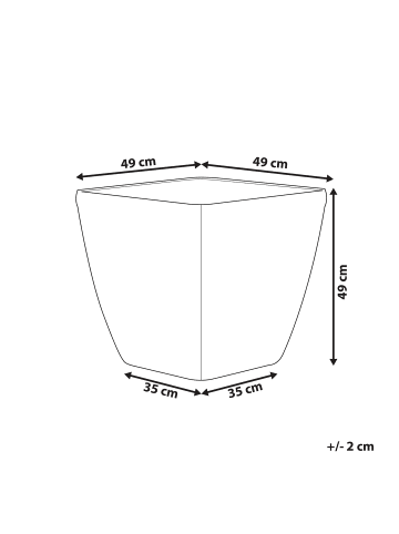Beliani Outdoor Blumentopf ASTRAS in Silber - (W) 50 x (H) 48 x (L) 50 cm