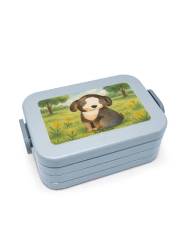 Mr. & Mrs. Panda Lunchbox Hund Entspannen Design ohne Spruch in Blau Pastell