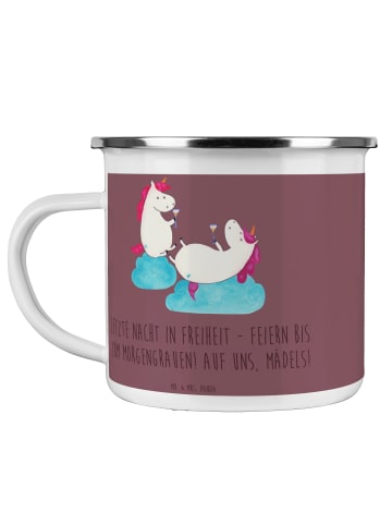 Mr. & Mrs. Panda Camping Emaille Tasse Junggesellinnenabschied F... in Kaffa Coffee