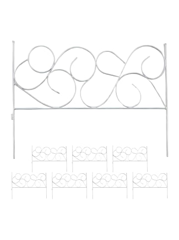 relaxdays 8-tlg. Beetzaun Set in Weiß - (H)36 x (B)400 cm
