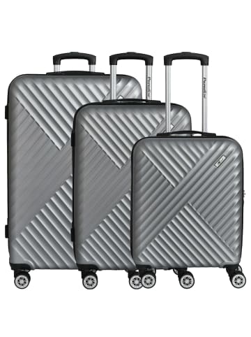 Paradise by CHECK.IN Kingston - 4-Rollen-Trolley Set 3tlg. (lila) in silber