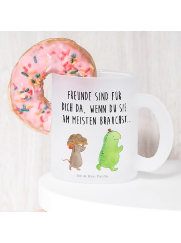 Mr. & Mrs. Panda Trinkbecher Schildkröte Maus mit Spruch in Transparent