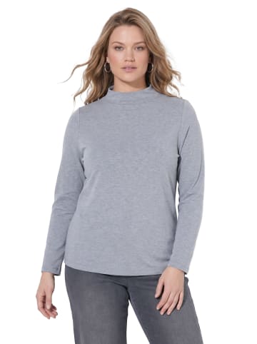 Ulla Popken Langarmshirt in hellgrau mélange