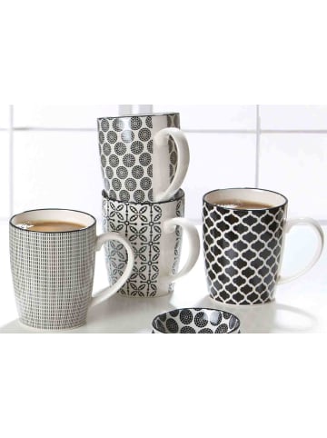 Ritzenhoff & Breker 4er Set Kaffeebecher Takeo 350 ml in schwarz-weiß