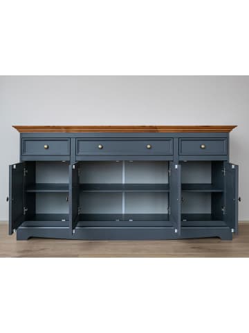 Feldmann-Wohnen Kommode Belluno Elegante Kiefer weiß / Kiefer gebeizt Nussbaum 167 / 45 / 85cm