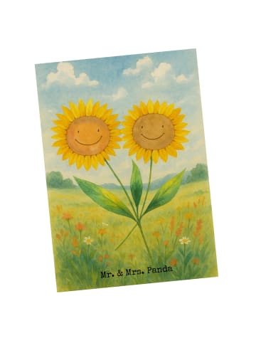Mr. & Mrs. Panda Wanddeko Blume Sonnenblume Design ohne Spruch in Weiß