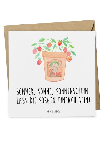 Mr. & Mrs. Panda Grußkarte Sommerfreude mit Spruch in Weiß