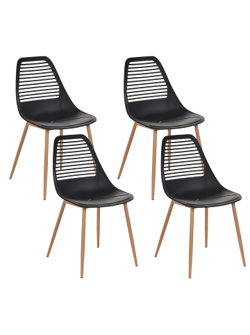 Beliani 4er-Set Esszimmerstuhl MONTELLO in Schwarz/Braun