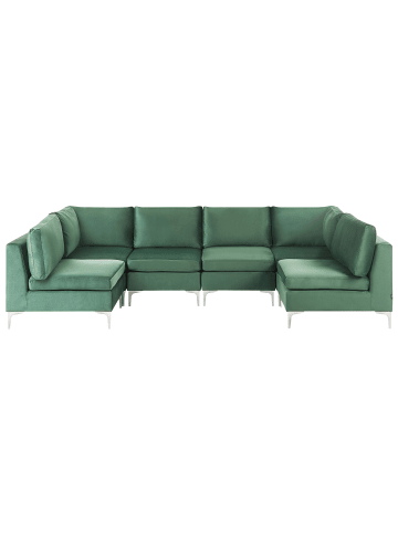 Beliani Modulsofa EVJA in Grün - (W) 300 x (H) 84 x (L) 150 cm