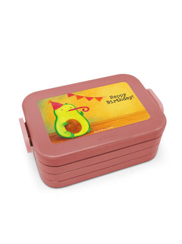 Mr. & Mrs. Panda Snackbox Avocado Geburtstag Design mit Spruch in Rot Pastell