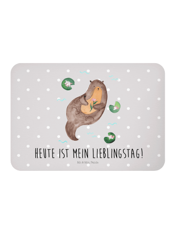 Mr. & Mrs. Panda magnet Otter Seerose mit Spruch in Grau Pastell