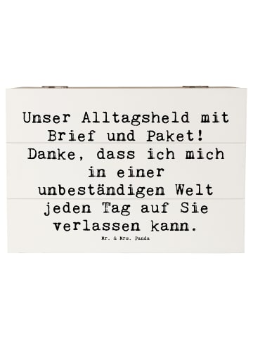 Mr. & Mrs. Panda Holzkiste Spruch Briefe & Pakete mit Spruch in Weiß