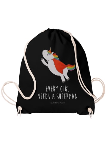 Mr. & Mrs. Panda Materialzug-Rucksack Einhorn Super mit Spruch in Schwarz