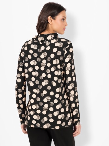 WITT WEIDEN Rollkragenshirt in schwarz-caramel-bedruckt