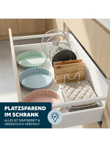 eluno Topfdeckel und Pfannenhalter 2er Set ca. 47 x 17 x 14 (B/H/T)
