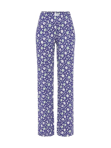 LSCN BY LASCANA Pyjamahose in blau-geblümt