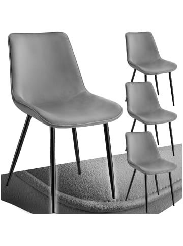 tectake Küchenstuhl gepolstert, in Samtoptik, 48 x 59 x 82,5 cm