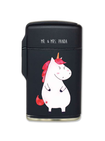 Mr. & Mrs. Panda Feuerzeug Einhorn Wut ohne Spruch in Schwarz