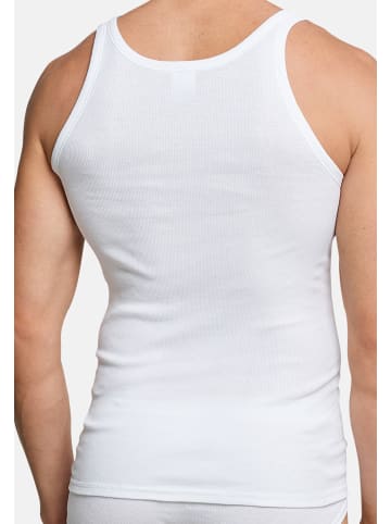 Schiesser Unterhemd / Tanktop Cotton Essentials Doppelripp in Weiß