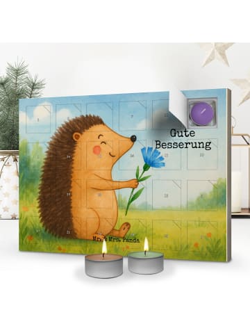 Mr. & Mrs. Panda Duftkerzen Adventskalender Igel Blumen Design m... in Weiß