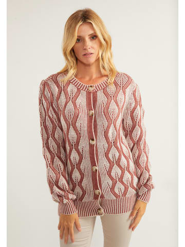 Albee Women Strickjacke in Wollweiss Altrosa
