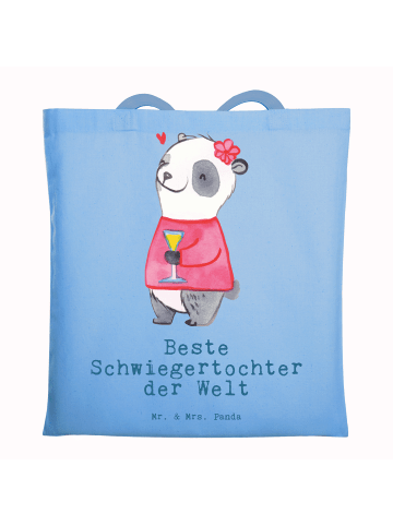 Mr. & Mrs. Panda Tragetasche Panda Beste Schwiegertochter der We... in Sky Blue