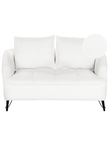 Beliani 2-Sitzer Sofa HOBRO in Weiß/Schwarz - (W) 147 x (H) 87 x (L) 85 cm