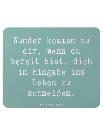 Mr. & Mrs. Panda Maus-Pad Spruch Wunder Hingabe mit Spruch in Meeresbrise