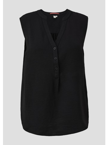 QS Bluse ärmellos in Schwarz