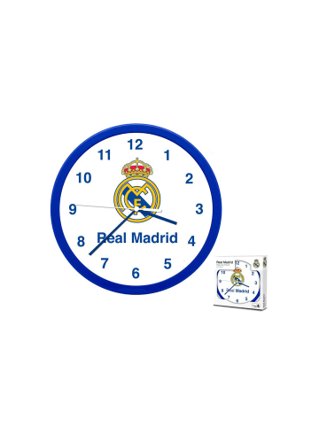 Real Madrid Wanduhr 25cm Fan-Uhr Weiß Emblem Design