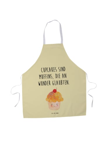 Mr. & Mrs. Panda Schürze Cupcake mit Spruch in Gelb Pastell