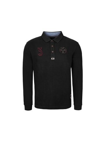 La Martina Langarm-Poloshirt MBP304 in schwarz