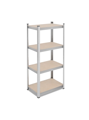 relaxdays Schwerlastregal in Silber - (B)60 x (H)138 x (T)40 cm