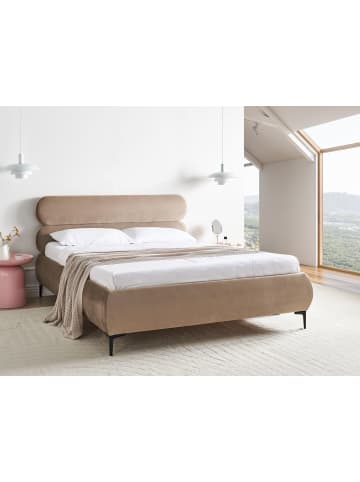 Beliani Doppelbett LESSAY in Beige/Schwarz - (W) 175 x (H) 103 x (L) 213 cm