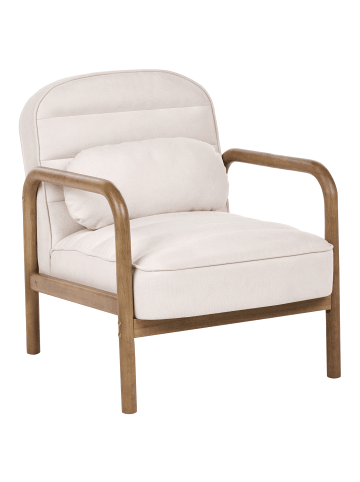 Beliani Sessel AGGER in Beige/Braun - (W) 67 x (H) 78 x (L) 81 cm