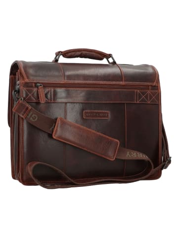 Greenburry Rugged Aktentaschen Messenger Leder 40.5 cm Laptopfach in brown