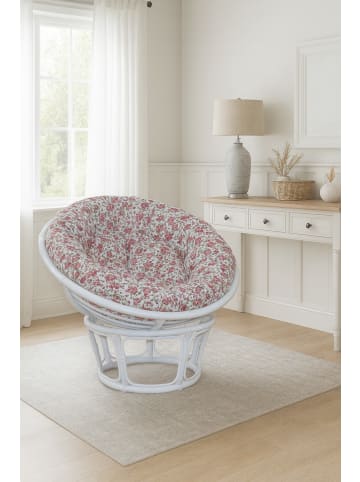 möbel-direkt Papasansessel, Durchmesser 100 cm Sessel mit Kissen in weiß