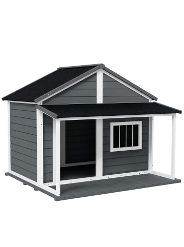 Pawhut Hundehütte 124L x 112B x 105Hcm