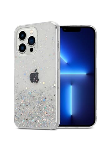 cadorabo Hülle für Apple iPhone 13 PRO Glitter in Transparent mit Glitter