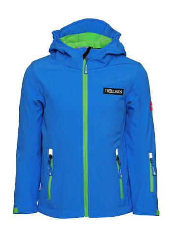 Trollkids Softshelljacke "Oslofjord" in Mittelblau / Grün