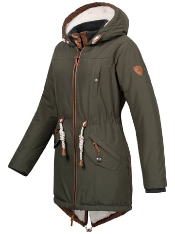 Brave Soul Parka Abby in khaki/twotone
