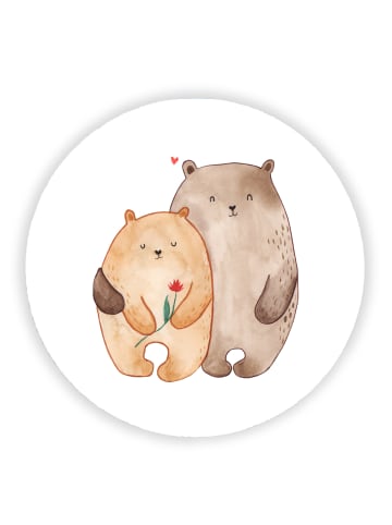 Mr. & Mrs. Panda Rund Magnet Bären Liebe ohne Spruch in Weiß