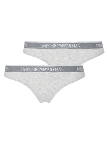 Emporio Armani 2er Pack Brazilian Slip in Grau